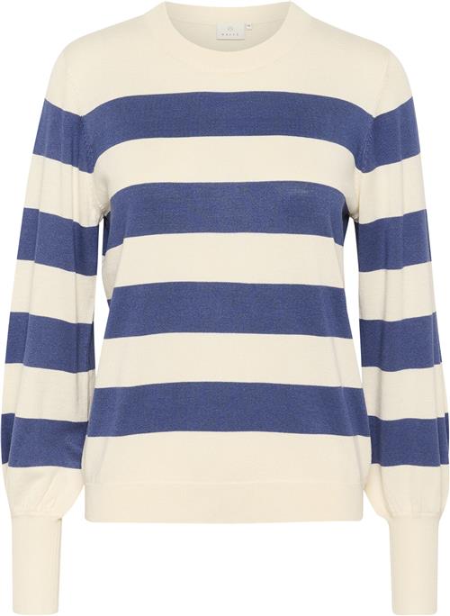 Kaffe Kalizza Striped Pullover Kvinde Turtle Dove / Blue Bold Stripe Sweaters Str XXL - hos Magasin