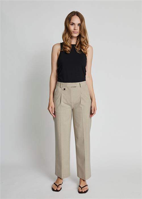 Bruun & Stengade BS Dagmar Pants Kvinde Sand Bukser Med Lige Ben Str 38 - Polyester hos Magasin