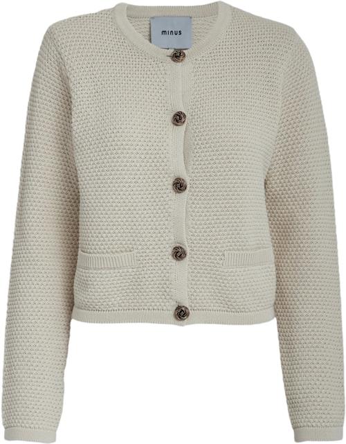 Se Minus Vima Knit Cardigan Kvinde Seedpearl Cream Cardigans Str L - hos Magasin ved Magasin