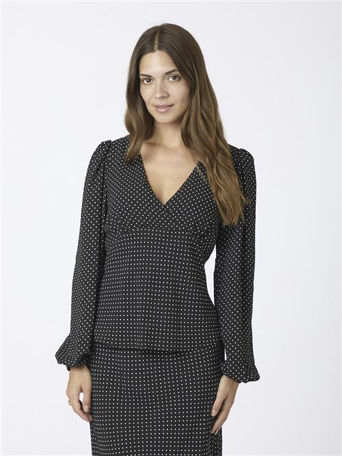 Se Neo Noir Jane Dot Blouse Kvinde Black Langærmede Bluser Str 44 - hos Magasin ved Magasin