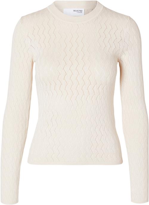 Selected Femme Slfcabala LS Knit Oneck Kvinde Birch Sweaters Tight Fit Str M - hos Magasin