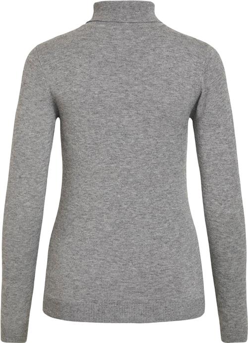 Object Objthess L/S Rollneck Knit Pullover Kvinde Medium Grey Melange Rullekraver Str L - hos Magasin