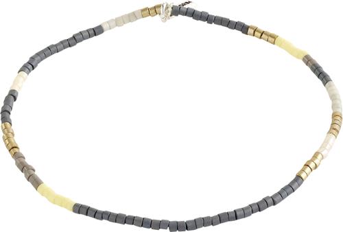 Pilgrim Alison Bracelet Grey, Silverplated one size - Perlearmbånd Lycra hos Magasin