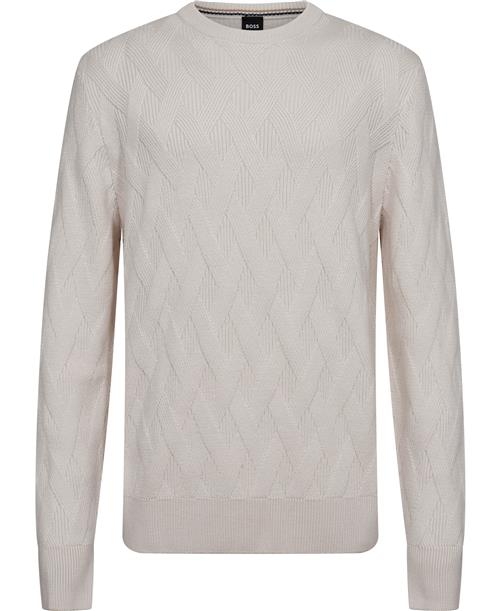 Se BOSS Helfredo Mand Open White Sweaters Str S - hos Magasin ved Magasin