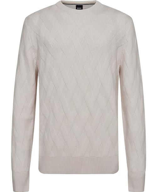 BOSS Helfredo Mand Open White Sweaters Str L - hos Magasin