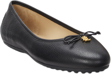 Se Lauren Ralph Lauren Luxe Pebble Leatherjayna Driver-fl Kvinde Sort Ballerinaer Str 41 - hos Magasin ved Magasin