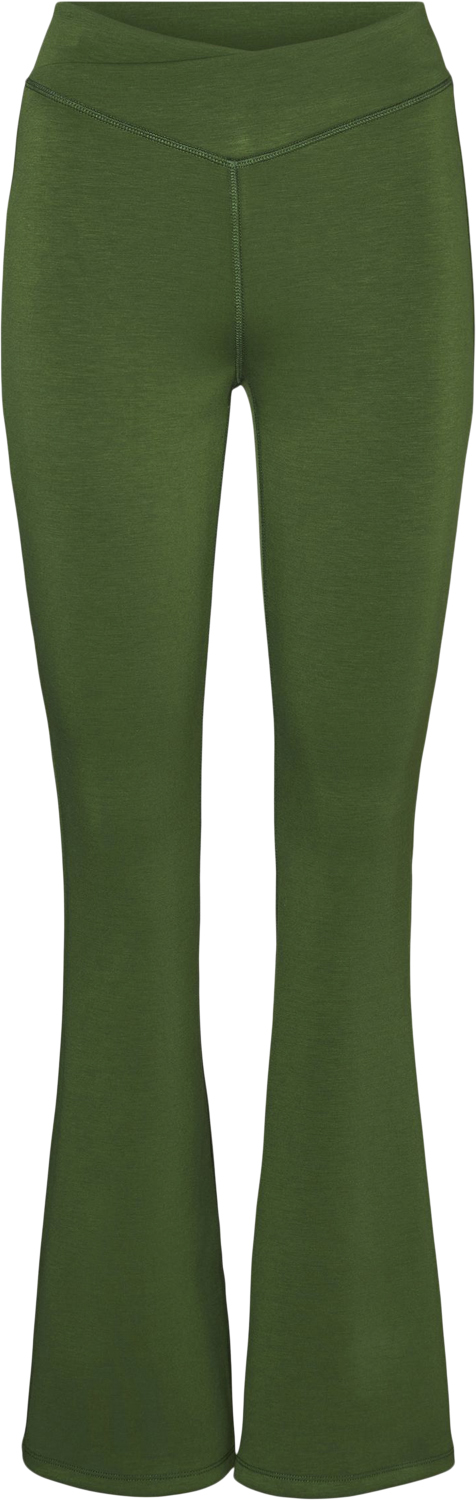 Se Something New Sneva HW Tight Pants GRP Kvinde Garden Green Flare Bukser Str S - hos Magasin ved Magasin