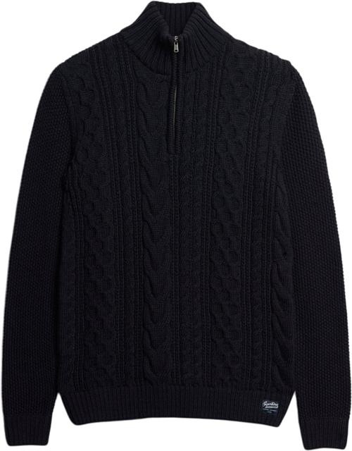 Superdry Jacob Cable Knit Half ZIP Mand 98t Turtlenecks Str M - hos Magasin