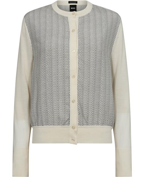 BOSS Flonta Kvinde Open White Cardigans Str XS - hos Magasin