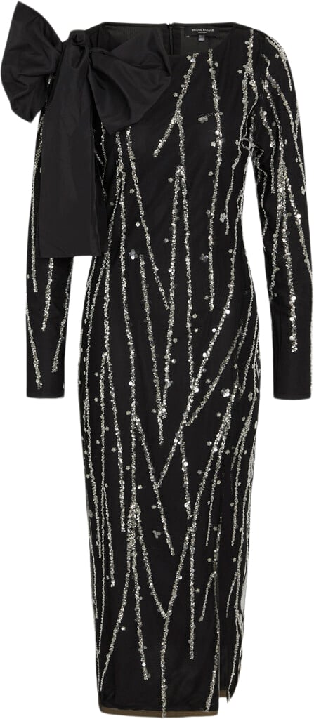 Bruuns Bazaar Daffibbkeiras Dress Kvinde Black W Silver Midi Kjoler Str 38 - Polyester hos Magasin