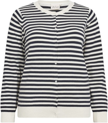 Wasabiconcept Washanti 4 Kvinde 6910c Navy Combi Cardigans Str 46/46 - Polyester hos Magasin