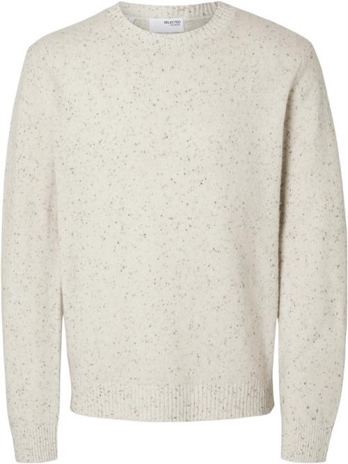 Se Selected Homme Slhneil LS Knit Neps Crew Neck Mand Tofu/neps Sweaters Str XL - hos Magasin ved Magasin