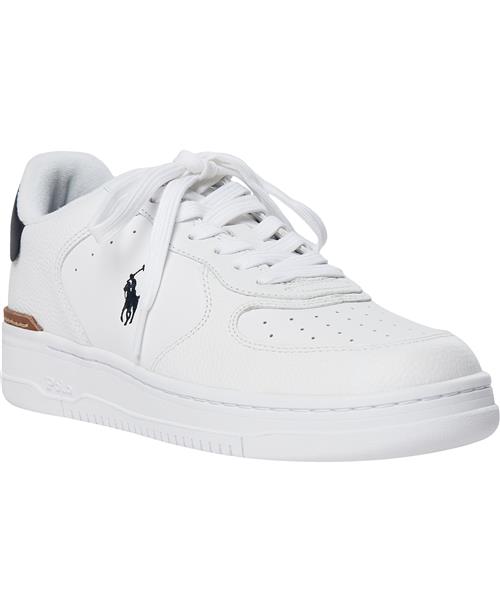 Polo Ralph Lauren Masters Court Leather Sneaker Mand White/navy Pp Sneakers Str 44 - hos Magasin