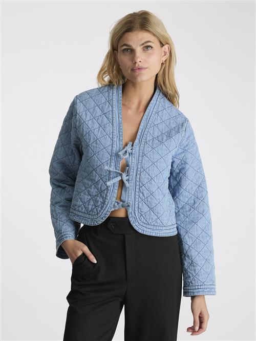 Neo Noir Dubbie Denim Quilt Jacket Kvinde Blue Overgangsjakker Str 38 Denim - hos Magasin