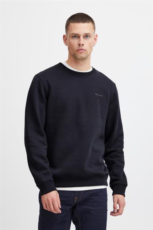 Se Blend Bhdownton Crew Neck Sweatshirt Regu Mand Dark Navy Sweatshirts Str XXXL - hos Magasin ved Magasin