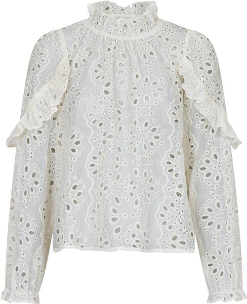 Se Neo Noir Nadira Embroidery Blouse Kvinde Ivory Langærmede Bluser Str 38 - hos Magasin ved Magasin