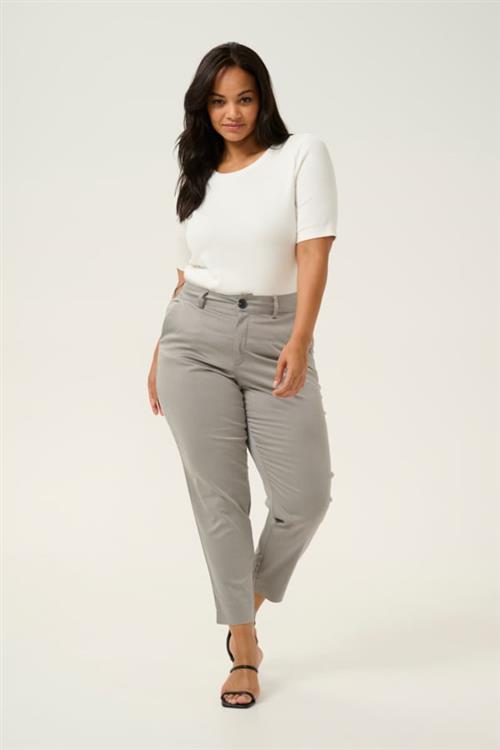 Kaffe Curve Kcleana Chino 7/8 Pants Kvinde Steeple Gray Bukser Med Smalle Ben Str 48 - hos Magasin