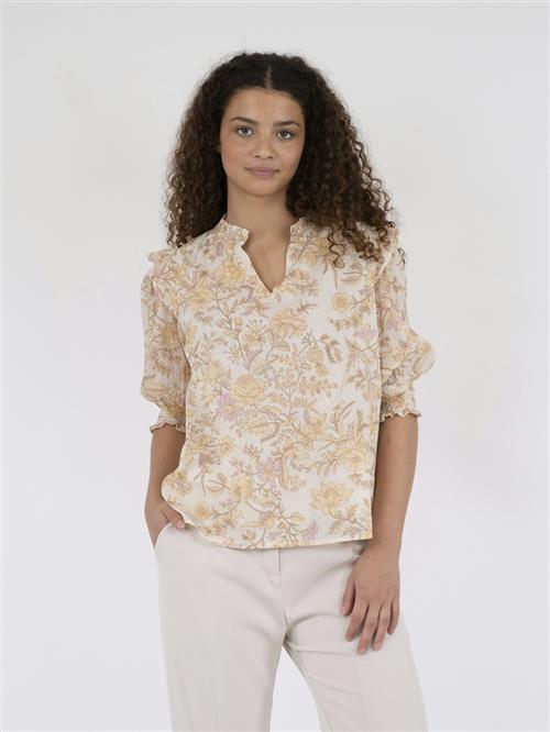 Neo Noir Davina Rose Field Blouse Kvinde Dusty Yellow Langærmede Bluser Str 44 - hos Magasin