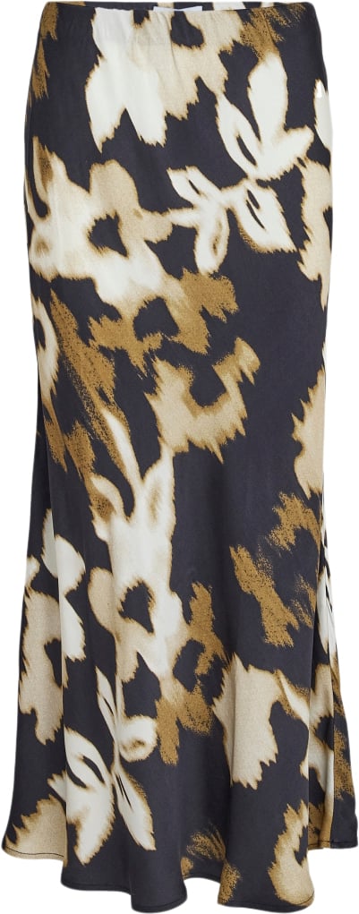 Minus Msbernia Midi Skirt Kvinde Arrowwood Yellow Print Midi Nederdele Str 44 - hos Magasin