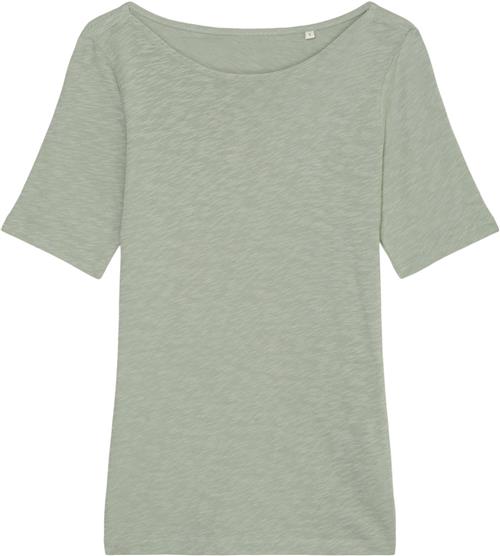 Se Marc O’Polo Tshirt, Short Sleeve, Boat Neck Kvinde Faded Mint Kortærmede T-shirts Str XS - hos Magasin ved Magasin