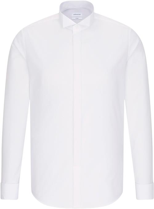 Seidensticker Gala Shirt Slim Long Sleeve Wing Collar Uni Mand White Langærmede Skjorter Slim Fit Str 40 - hos Magasin