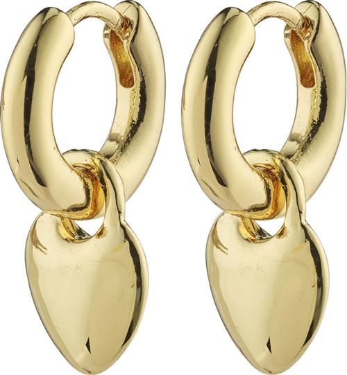 Se Pilgrim Sophia Recycled Heart Hoops Goldplated one size - Creoler hos Magasin ved Magasin