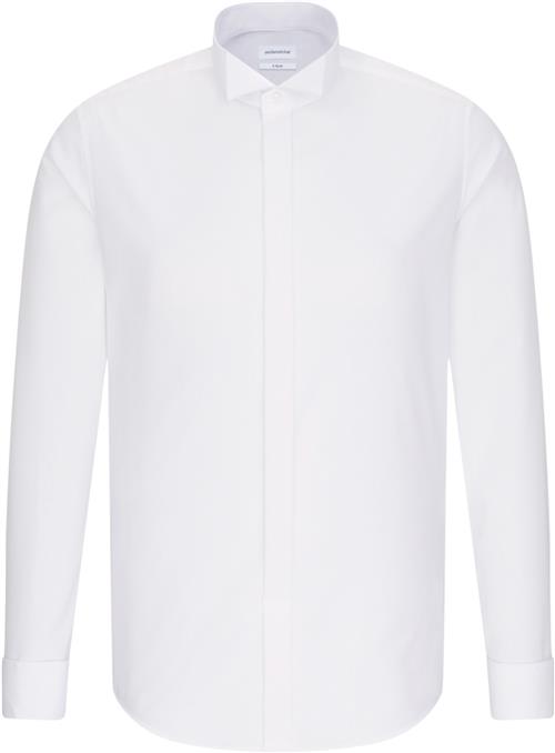 Seidensticker Gala Shirt Slim Long Sleeve Wing Collar Uni Mand White Langærmede Skjorter Slim Fit Str 39 - hos Magasin