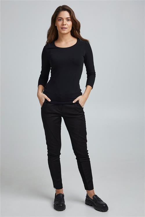 Fransa Zacity 1 Pants Kvinde (Noos) Black Bukser Med Smalle Ben Casual Fit Str 44 - hos Magasin