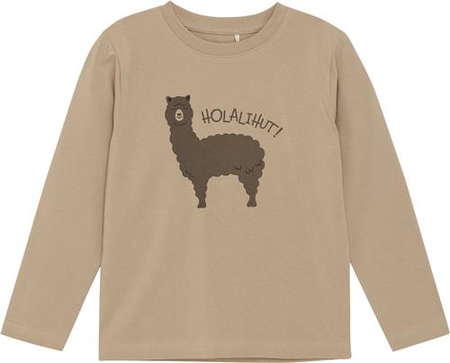 Se Huttelihut Tshirt LS Str 128 - Light Taupe Langærmede T-shirts hos Magasin ved Magasin