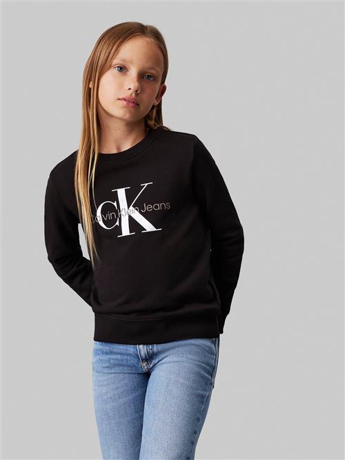 Calvin Klein CK Monogram Terry CN Str 12 - Ck Black Sweatshirts hos Magasin