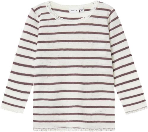 Name It Nmfwang Wool Needle LS TOP Noos Str 92 - Snow White/sparrow Bluser hos Magasin