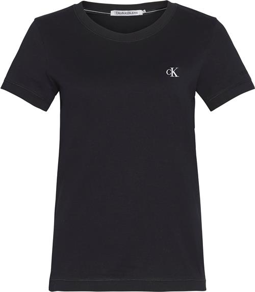 Calvin Klein CK Embroidery Slim TEE Kvinde Bae Kortærmede T-shirts Str L - hos Magasin