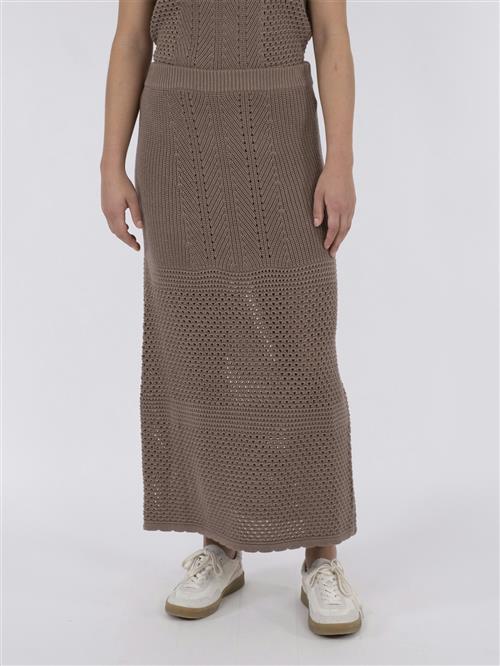 Se Neo Noir Lyric Crochet Knit Skirt Kvinde Dusty Brown Maxi Nederdele Str 38 - hos Magasin ved Magasin