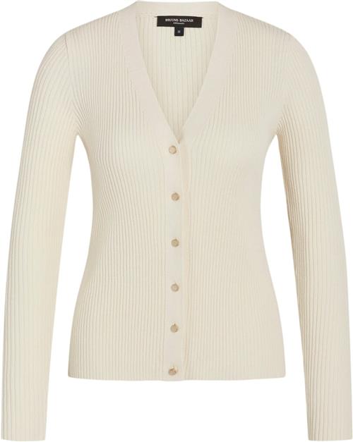 Bruuns Bazaar Gallberrybbcarica Knit Cardigan Kvinde White Cream Cardigans Str L - Nylon hos Magasin