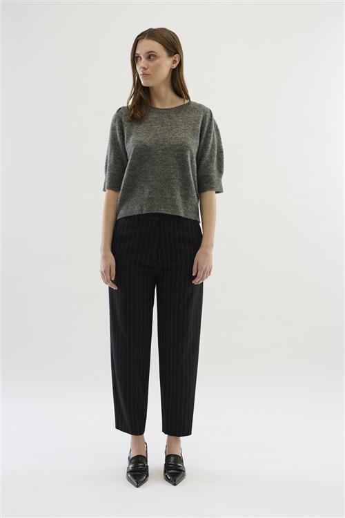 Karen by Simonsen Kbnoabelle Plain Pullover Kvinde Opal Gray Melange Kortærmet Strik Classic Fit Str XS - hos Magasin