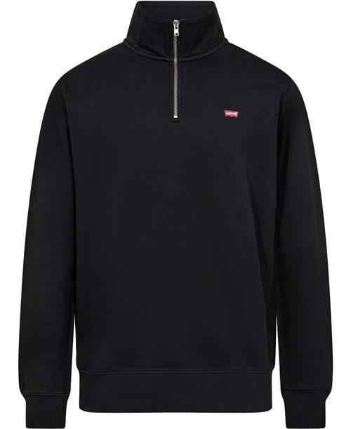 Se Levi's Original HM 1/4 ZIP Mineral BL Mand Sort Sweatshirts Str S - Bomuld hos Magasin ved Magasin