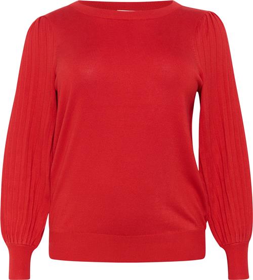 Se Kaffe Curve Kcloni Knit Pullover Kvinde Haute Red Sweaters Str L - hos Magasin ved Magasin