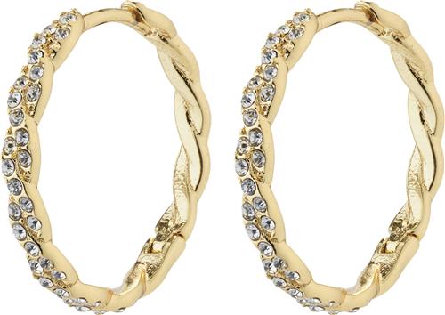 Pilgrim EZO Twirled Crystal Hoops Goldplated One size - Creoler hos Magasin