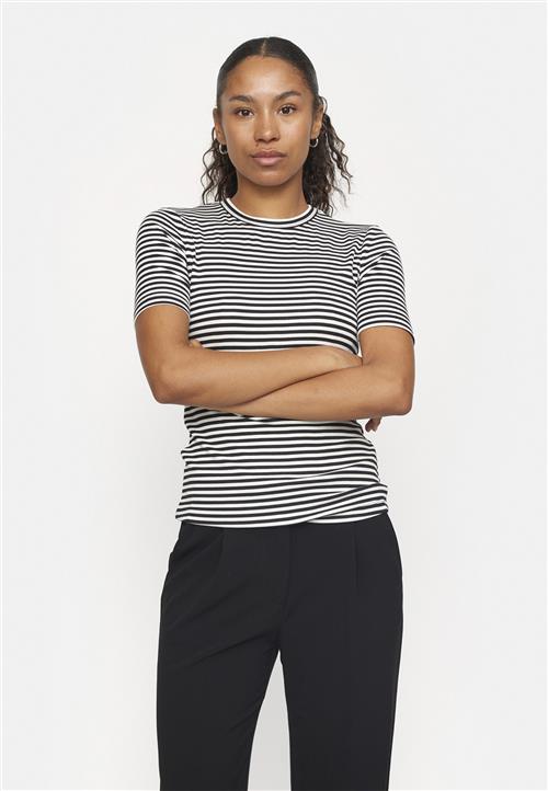 Soft Rebels Srfenja Stripe SS Top Kvinde Black Kortærmede T-shirts Str XS - hos Magasin