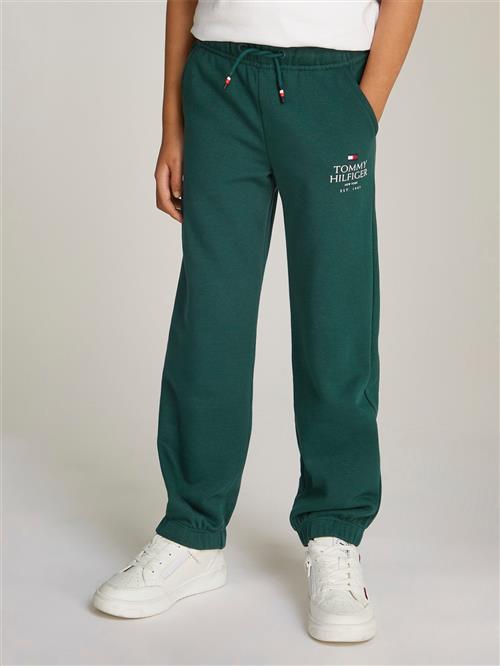 Tommy Hilfiger TH Logo Puff Print Sweatpants Str 10 - Ornamental Green Bukser hos Magasin