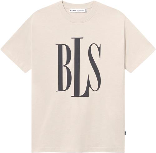 BLS Hafnia Henry Tshirt Mand Sand Kortærmede T-shirts Regular Fit Str XL - Bomuld hos Magasin