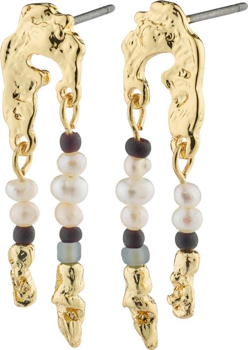 Se Pilgrim Niya Recycled Earrings Multicoloured/gold-plated one size - Ørestikker hos Magasin ved Magasin