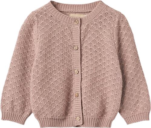 Wheat Strik Cardigan Magnella Str 2 år / 92 cm - Dry Rose Toppe Bomuld hos Magasin