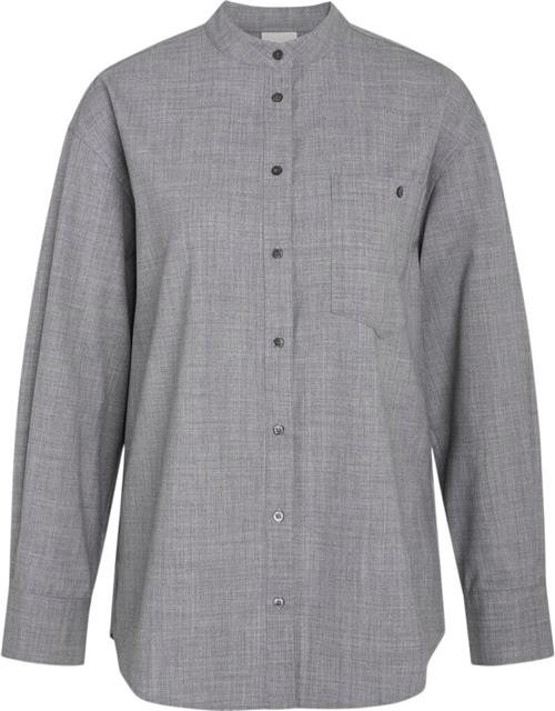 Heartmade ¤ Mivan Shirt HM ¤ Kvinde Grey Langærmede Skjorter Str 40 - hos Magasin