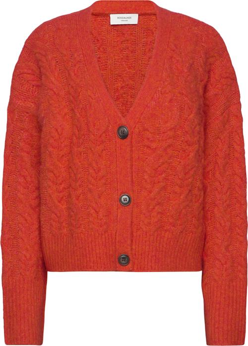 Se Rosemunde Cable Knit Cardigan Kvinde Cherry Tomato Cardigans Str S/M - hos Magasin ved Magasin