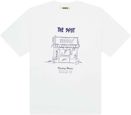 Woodbird Wbbaine Spot tee Mand White Kortærmede T-shirts Str XL - hos Magasin