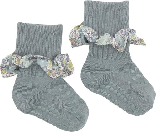 GoBabyGo Nonslip Socks - Bamboo / Liberty Str 3-4y (size - Dusty Blue / Mich Strømper Bomuld hos Magasin