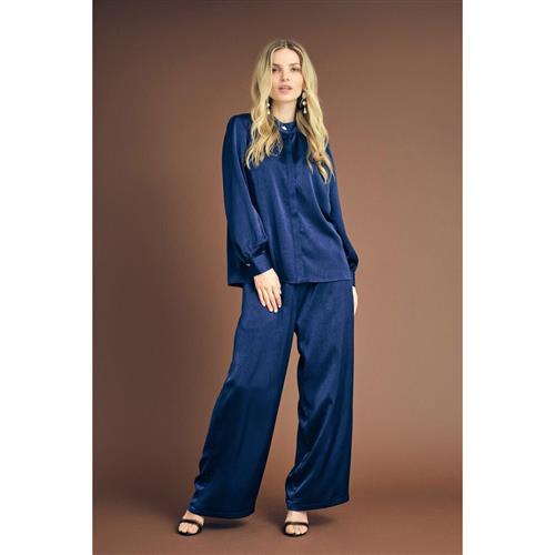 A-VIEW Birdie Pants Kvinde Blue Bukser Med Brede Ben Str 42 - hos Magasin