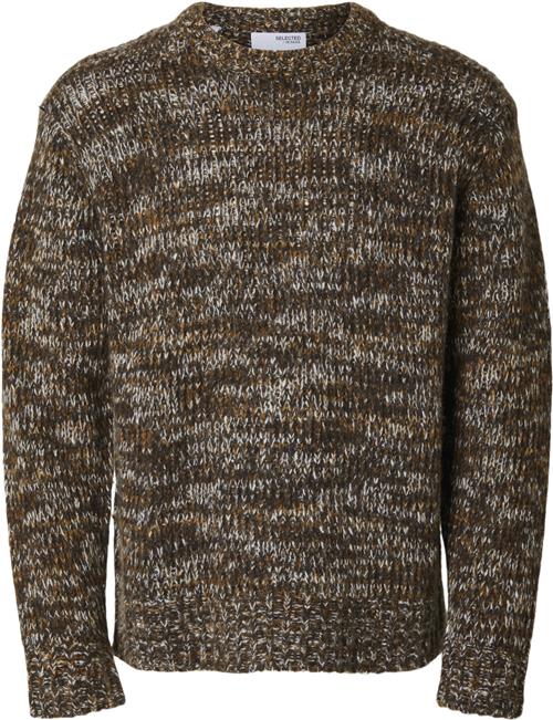 Selected Homme Slhpepper LS Knit Relaxed Mock Neck Mand Chocolate Torte/cathay Spice / Tofu Sweaters Str M - hos Magasin