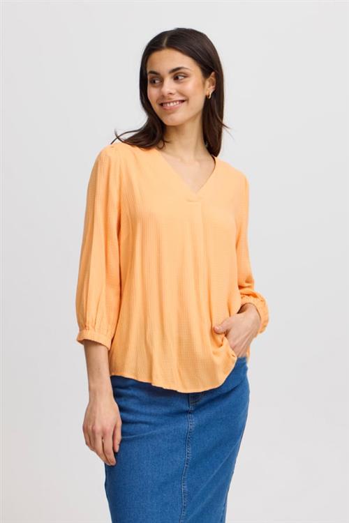 Fransa Froline BL 1 Kvinde Apricot Wash Kortærmede Bluser Regular Fit Str XL - hos Magasin